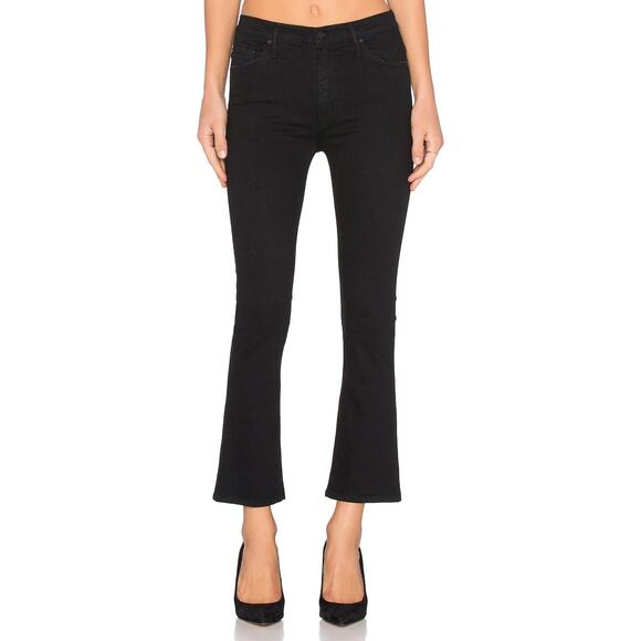 Mother The Insider Crop Jeans Stretch High Rise Not Guilty Black Wash USA Sz 28 - Picture 1 of 12